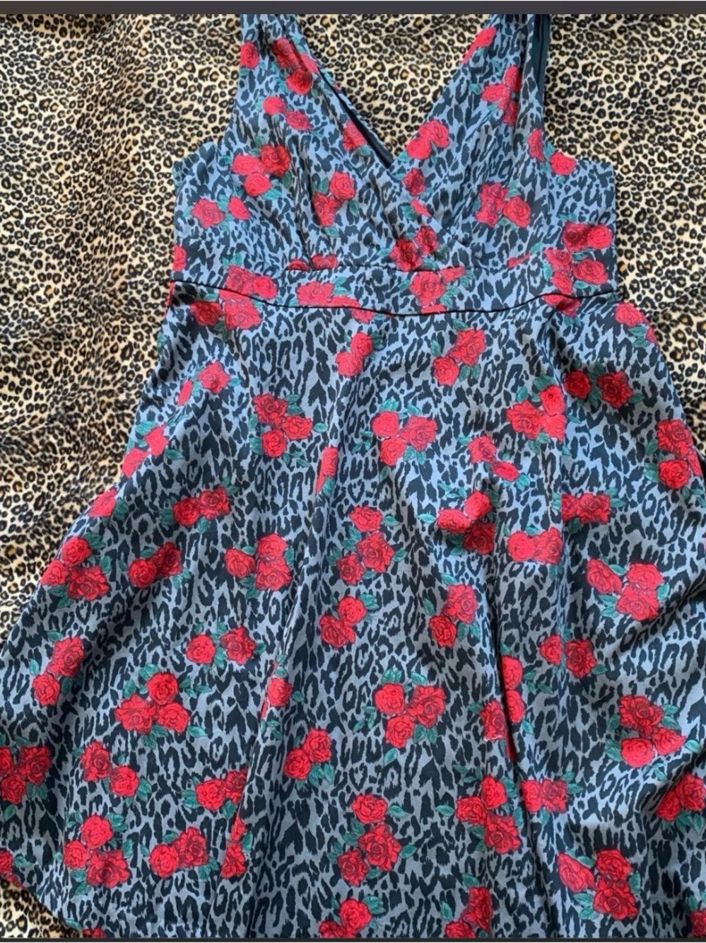 Torrid rockabilly leopard roses swing dress